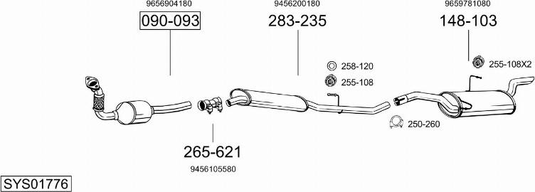 Bosal SYS01776 - Система випуску ОГ autocars.com.ua