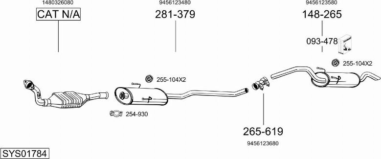 Bosal SYS01784 - Система випуску ОГ autocars.com.ua