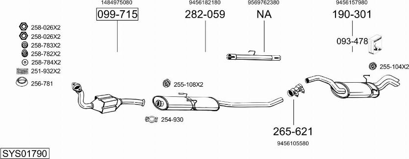 Bosal SYS01790 - Система випуску ОГ autocars.com.ua