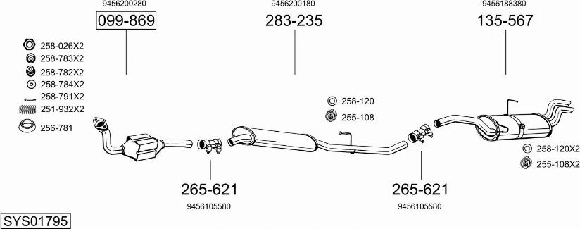 Bosal SYS01795 - Система випуску ОГ autocars.com.ua