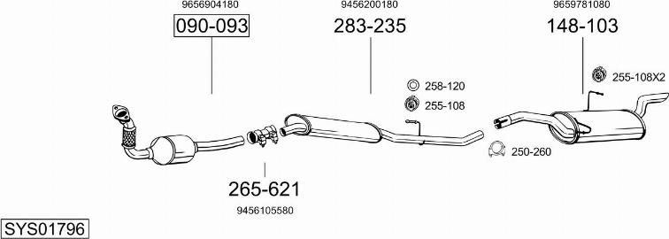 Bosal SYS01796 - Система випуску ОГ autocars.com.ua