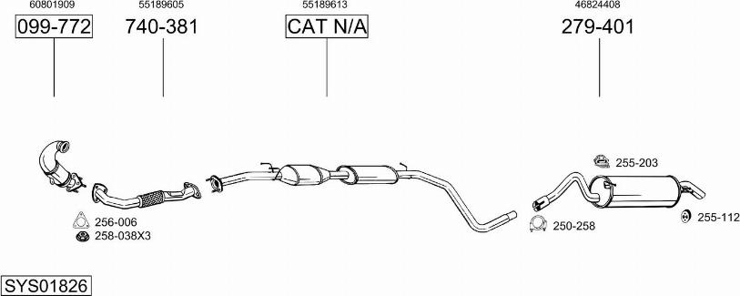 Bosal SYS01826 - Система випуску ОГ autocars.com.ua