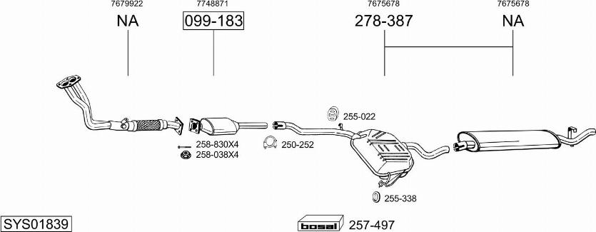 Bosal SYS01839 - Система випуску ОГ autocars.com.ua