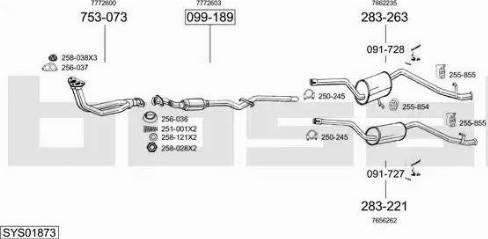 Bosal SYS01873 - Система випуску ОГ autocars.com.ua