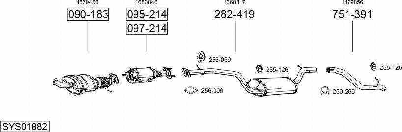 Bosal SYS01882 - Система випуску ОГ autocars.com.ua