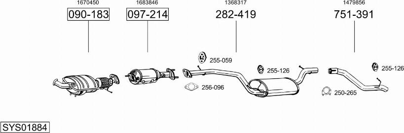 Bosal SYS01884 - Система випуску ОГ autocars.com.ua