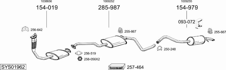 Bosal SYS01962 - Система выпуска ОГ avtokuzovplus.com.ua