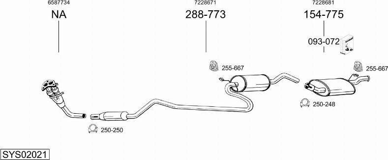 Bosal SYS02021 - Система випуску ОГ autocars.com.ua