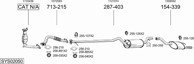 Bosal SYS02050 - Система выпуска ОГ avtokuzovplus.com.ua