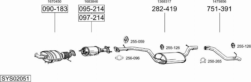 Bosal SYS02051 - Система випуску ОГ autocars.com.ua