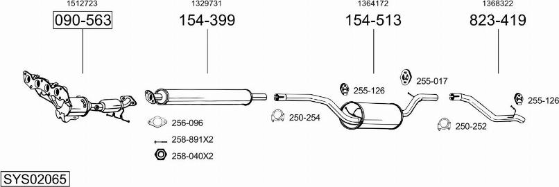 Bosal SYS02065 - Система випуску ОГ autocars.com.ua