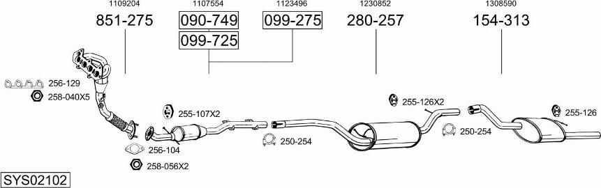 Bosal SYS02102 - Система випуску ОГ autocars.com.ua