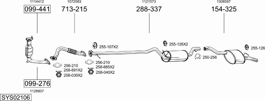 Bosal SYS02106 - Система випуску ОГ autocars.com.ua