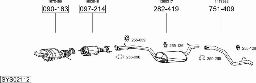 Bosal SYS02112 - Система випуску ОГ autocars.com.ua