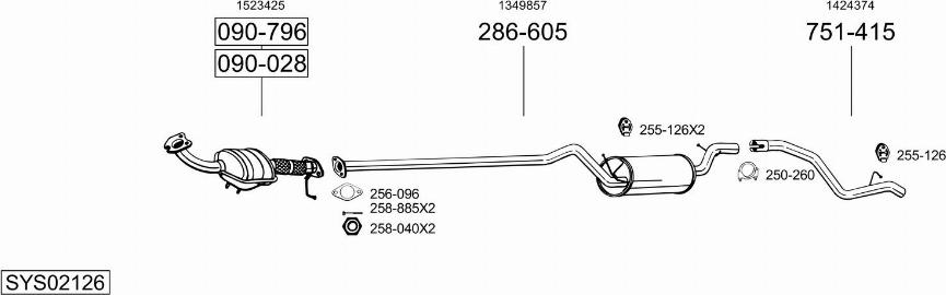 Bosal SYS02126 - Система выпуска ОГ avtokuzovplus.com.ua