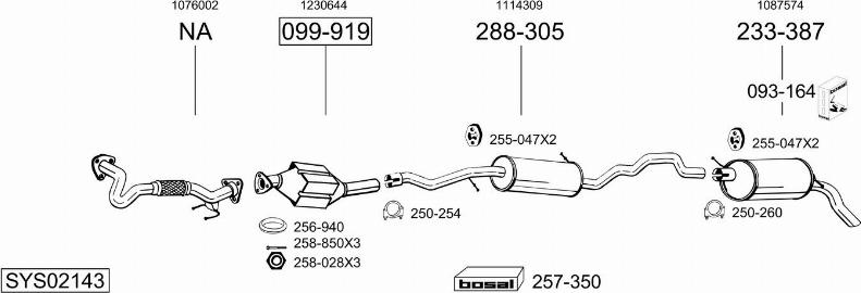 Bosal SYS02143 - Система выпуска ОГ avtokuzovplus.com.ua