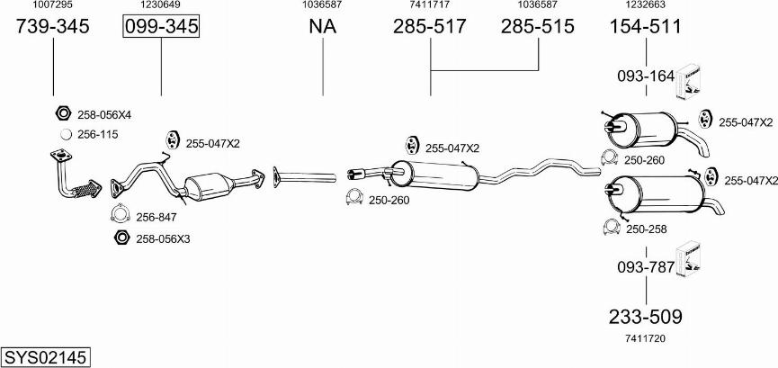 Bosal SYS02145 - Система выпуска ОГ avtokuzovplus.com.ua