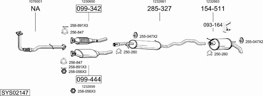 Bosal SYS02147 - Система выпуска ОГ avtokuzovplus.com.ua