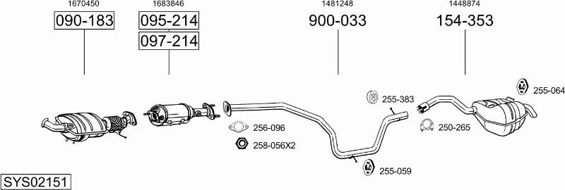 Bosal SYS02151 - Система випуску ОГ autocars.com.ua