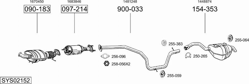 Bosal SYS02152 - Система випуску ОГ autocars.com.ua