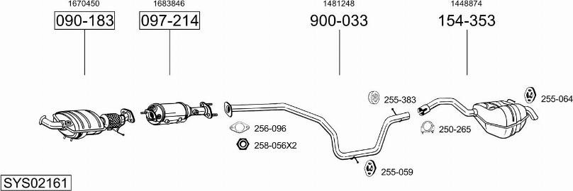 Bosal SYS02161 - Система выпуска ОГ avtokuzovplus.com.ua