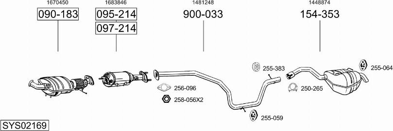 Bosal SYS02169 - Система выпуска ОГ avtokuzovplus.com.ua