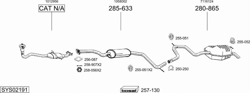 Bosal SYS02191 - Система випуску ОГ autocars.com.ua