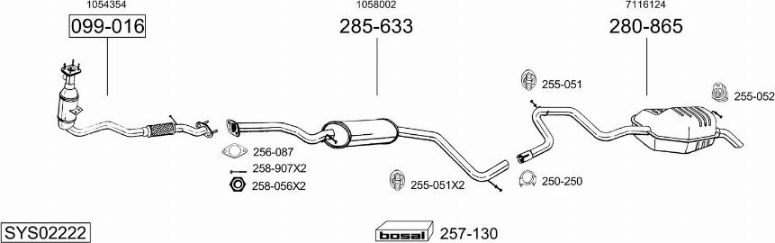 Bosal SYS02222 - Система выпуска ОГ avtokuzovplus.com.ua