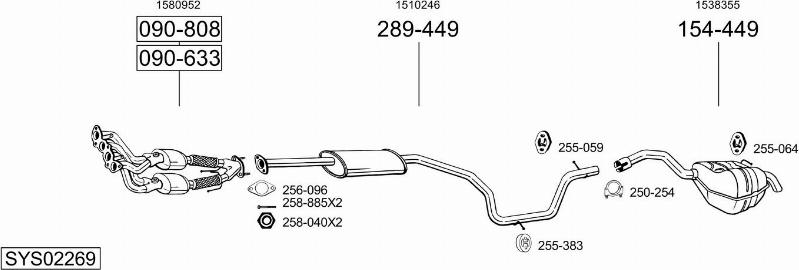 Bosal SYS02269 - Система випуску ОГ autocars.com.ua