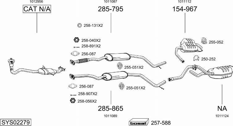 Bosal SYS02279 - Система випуску ОГ autocars.com.ua