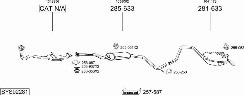 Bosal SYS02281 - Система випуску ОГ autocars.com.ua