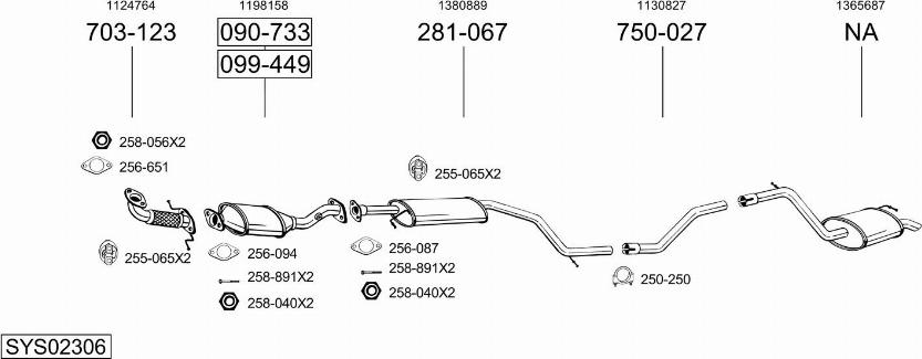 Bosal SYS02306 - Система выпуска ОГ avtokuzovplus.com.ua