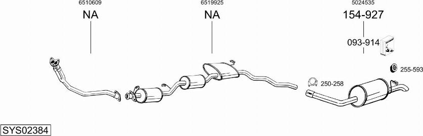 Bosal SYS02384 - Система випуску ОГ autocars.com.ua