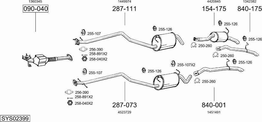 Bosal SYS02399 - Система випуску ОГ autocars.com.ua