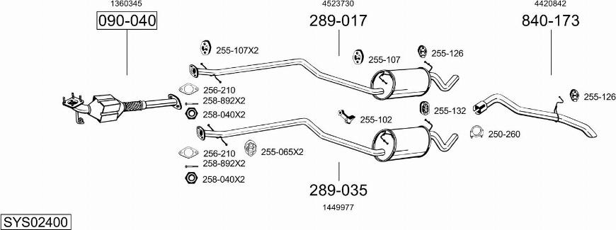 Bosal SYS02400 - Система випуску ОГ autocars.com.ua