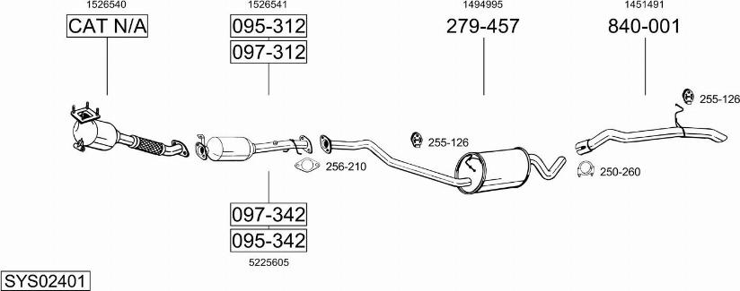 Bosal SYS02401 - Система випуску ОГ autocars.com.ua