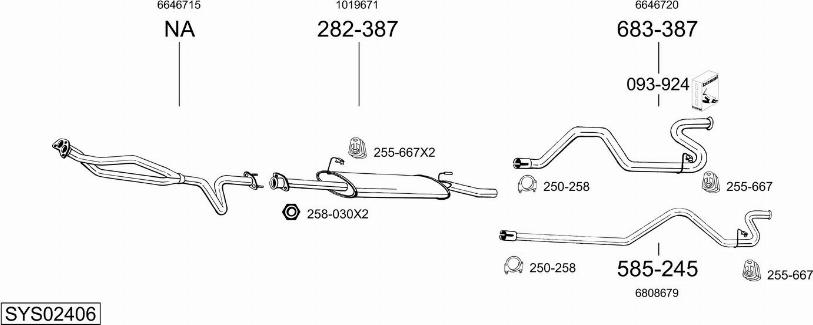 Bosal SYS02406 - Система випуску ОГ autocars.com.ua