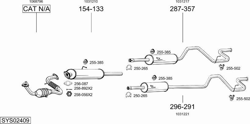 Bosal SYS02409 - Система випуску ОГ autocars.com.ua