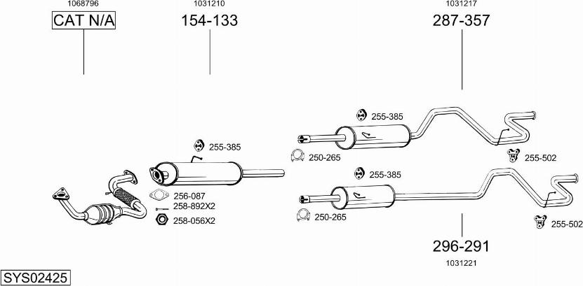 Bosal SYS02425 - Система випуску ОГ autocars.com.ua