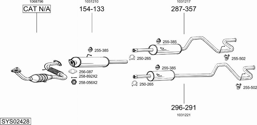 Bosal SYS02428 - Система випуску ОГ autocars.com.ua