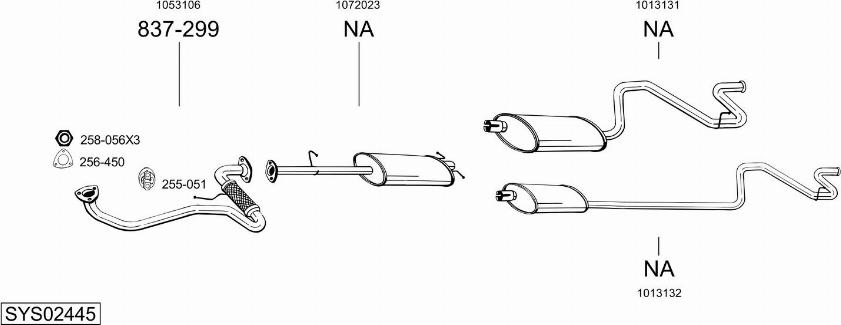 Bosal SYS02445 - Система випуску ОГ autocars.com.ua