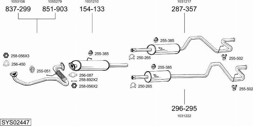 Bosal SYS02447 - Система випуску ОГ autocars.com.ua