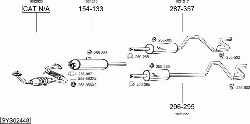 Bosal SYS02448 - Система випуску ОГ autocars.com.ua