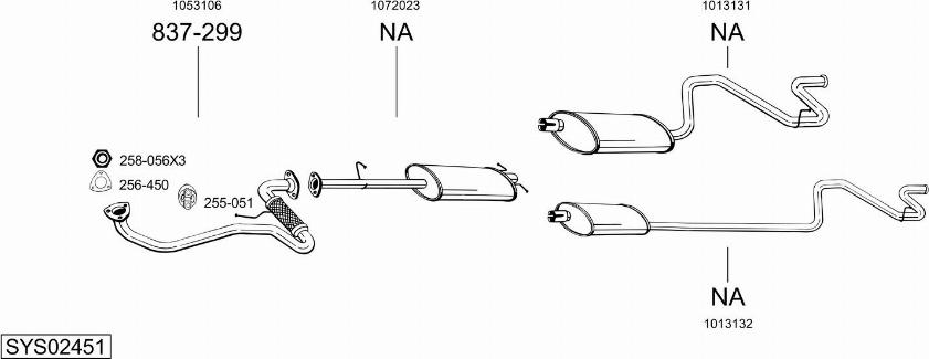 Bosal SYS02451 - Система випуску ОГ autocars.com.ua