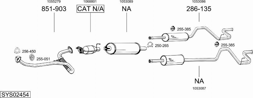 Bosal SYS02454 - Система випуску ОГ autocars.com.ua