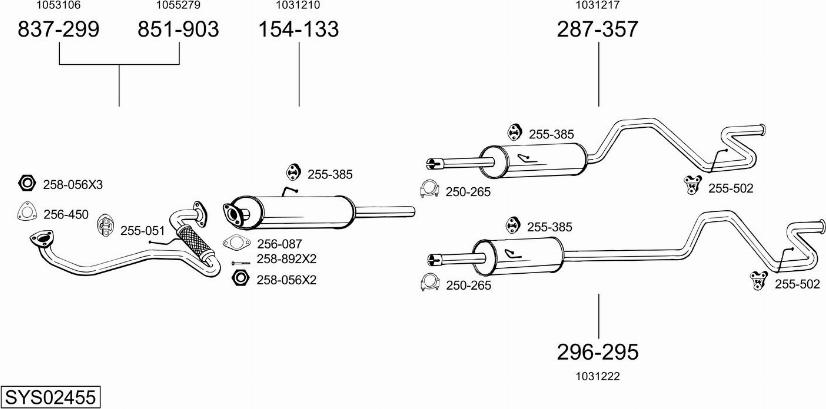 Bosal SYS02455 - Система випуску ОГ autocars.com.ua