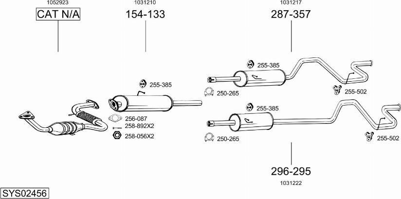 Bosal SYS02456 - Система випуску ОГ autocars.com.ua