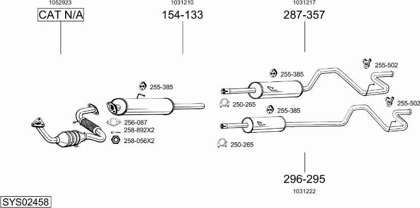 Bosal SYS02458 - Система випуску ОГ autocars.com.ua