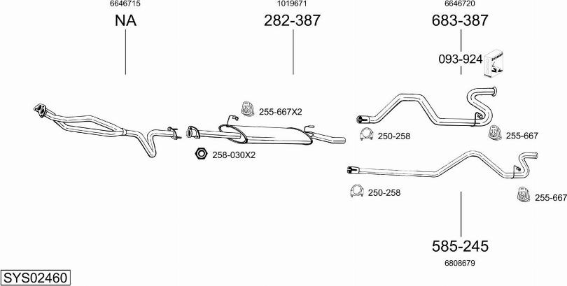 Bosal SYS02460 - Система випуску ОГ autocars.com.ua