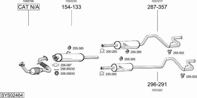 Bosal SYS02464 - Система випуску ОГ autocars.com.ua